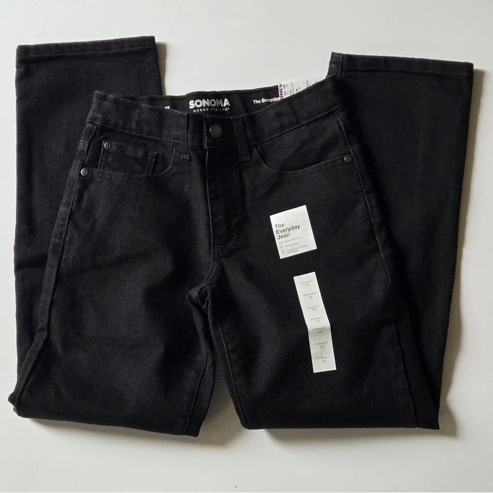 Sonoma/Straight‎ Black Jeans/Boy's Size 12